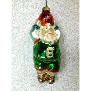 Basketball Santa Claus Christmas Ornament Unique Treasures Blown Glass Marked